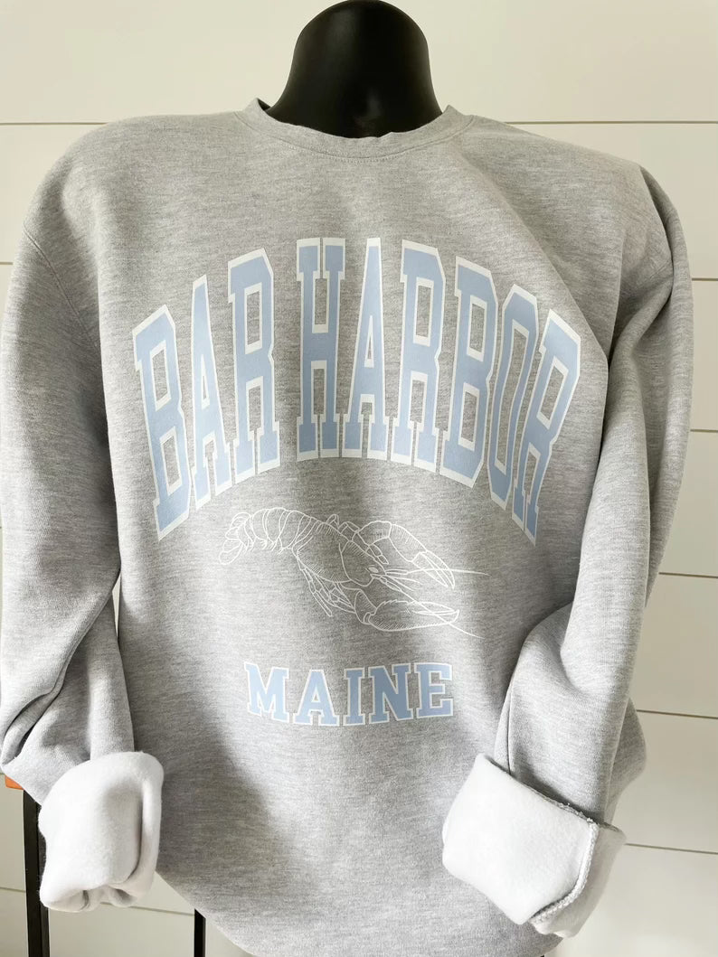 Bar Harbor Crewneck - gray/light blue
