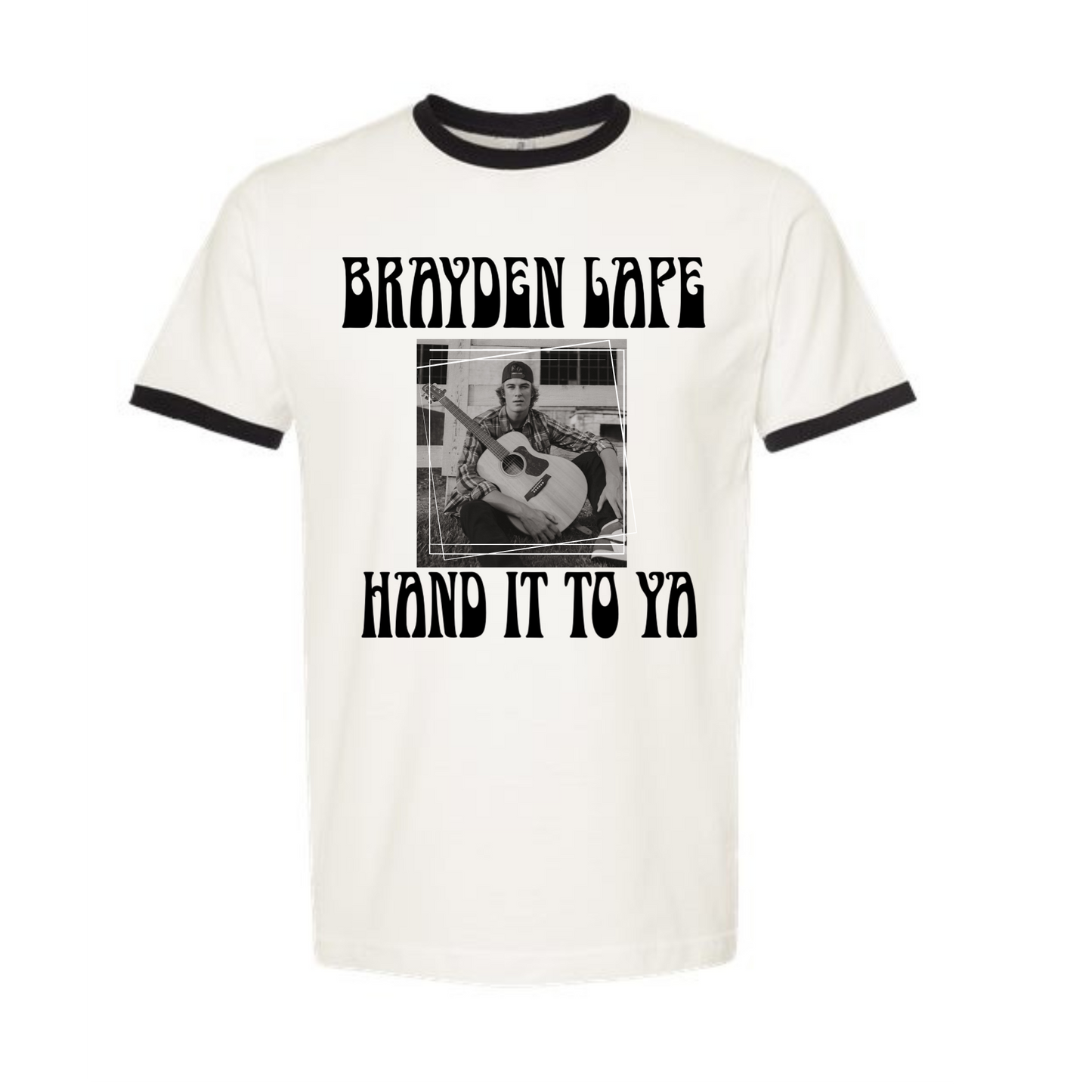 Ringer tee- HAND IT TO YA PHOTO White or Grey