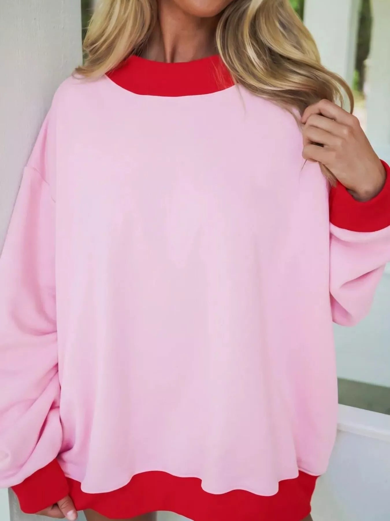 Oversized colorblock crewneck sweatshirt alternate view