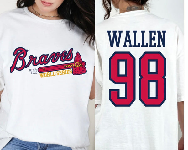 CassiesLittleShop Wallen 98 Braves Crewneck, Wallen 98 Braves Sweatshirt, Youth Adult Wallen 98 Braves Sweatshirt, Wallen Western Shirt