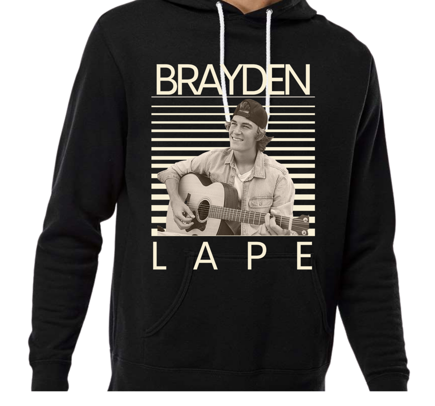 Brayden Lape Retro Faded Stripe logo-Hoodie