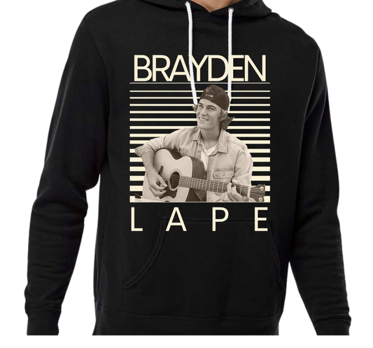 Brayden Lape Retro Faded Stripe logo-Hoodie
