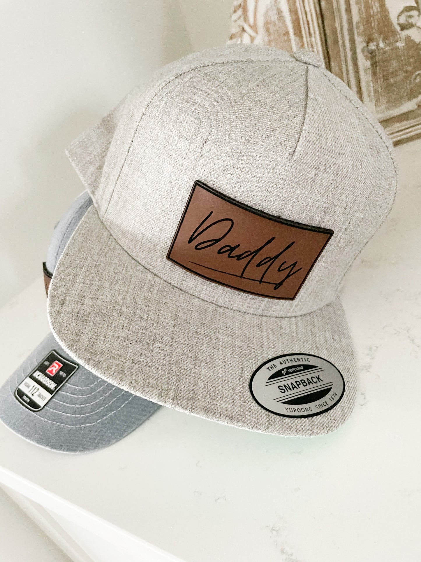 CUSTOM-logo leather patch Snapback hats