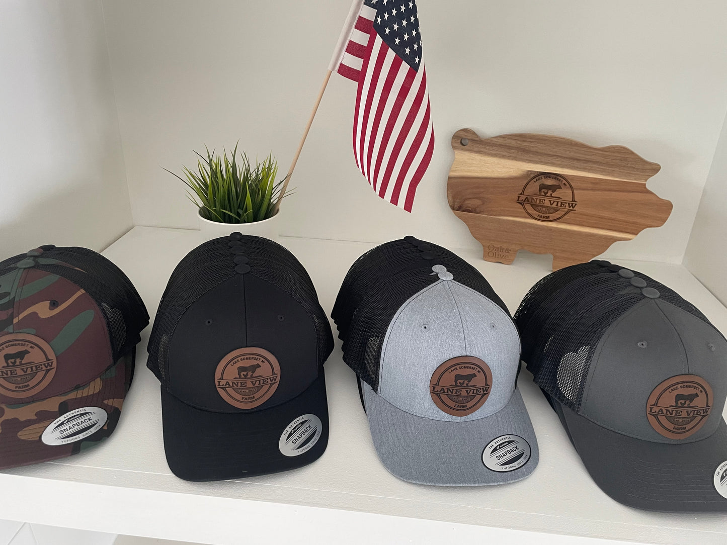 CUSTOM-logo leather patch Snapback hats