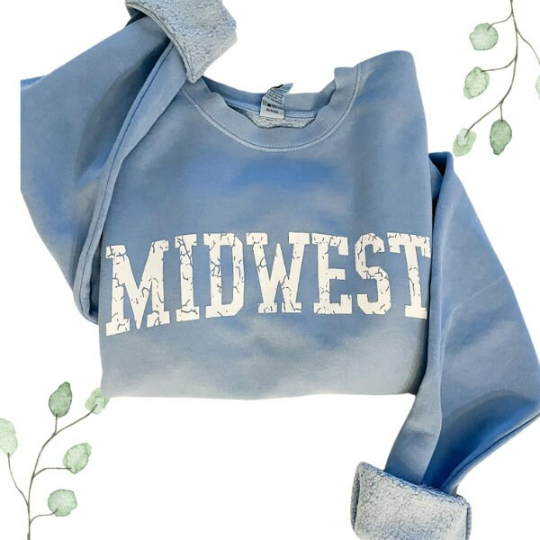 Midwest  Crewneck-blue wash